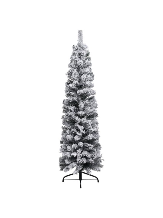 Plona dirbtinė Kalėdų eglutė su sniegu, žalia, 120cm, PVC