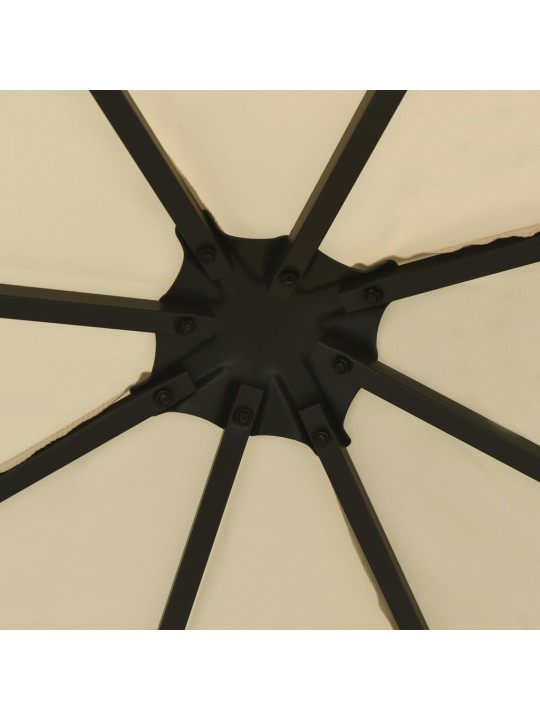 Pavėsinė su lemputėmis LED, kreminė, 3x3m