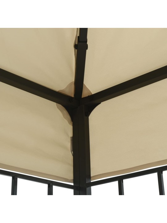 Pavėsinė su lemputėmis LED, kreminė, 3x3m