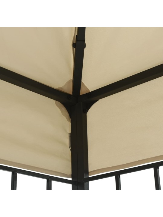 Pavėsinė su lemputėmis LED, kreminė, 3x4m
