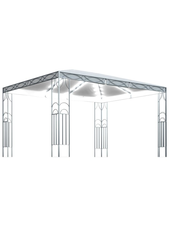 Pavėsinė su lemputėmis LED, kreminė, 400x300 cm