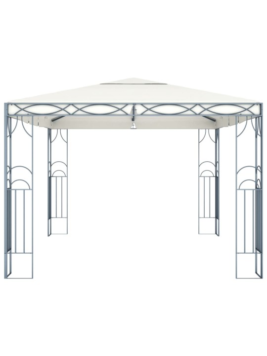 Pavėsinė su lemputėmis LED, kreminė, 400x300 cm