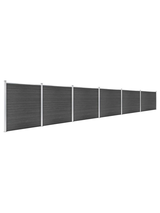 Tvoros segmentų rinkinys, juodos spalvos, 1045x186cm, WPC