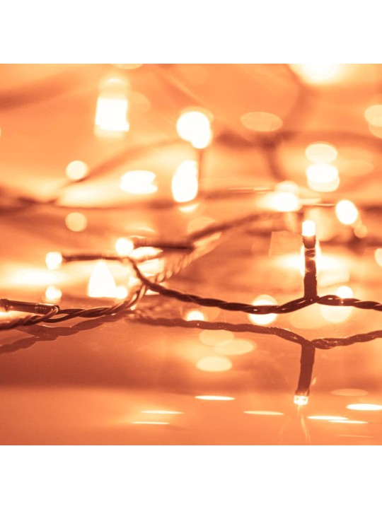 LED lempučių girlianda, šiltos baltos spalvos, 15m, PVC