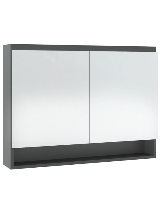 Veidrodinė vonios spintelė, pilkos spalvos, 80x15x60cm, MDF