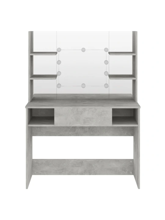 Kosmetinis staliukas su LED, betono pilkas, 100x40x135cm, MDF