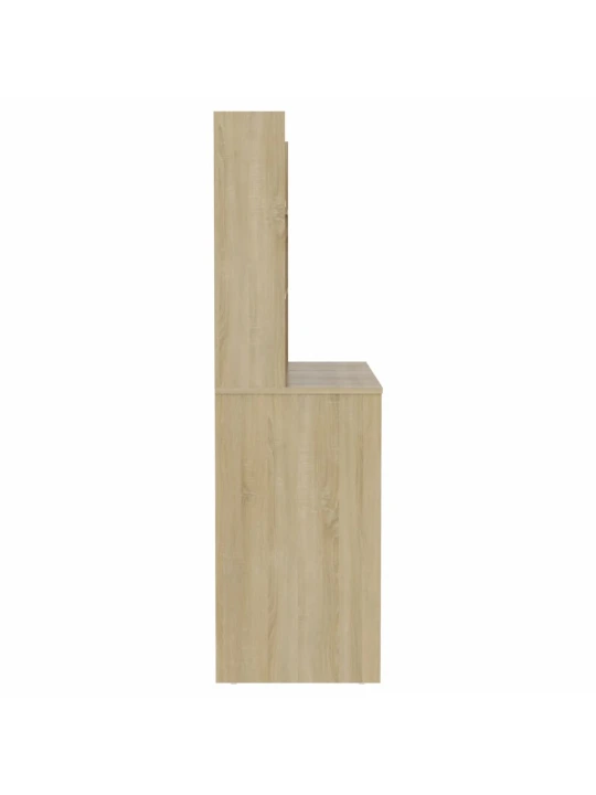 Kosmetinis staliukas su LED, ąžuolo spalvos, 100x40x135cm, MDF