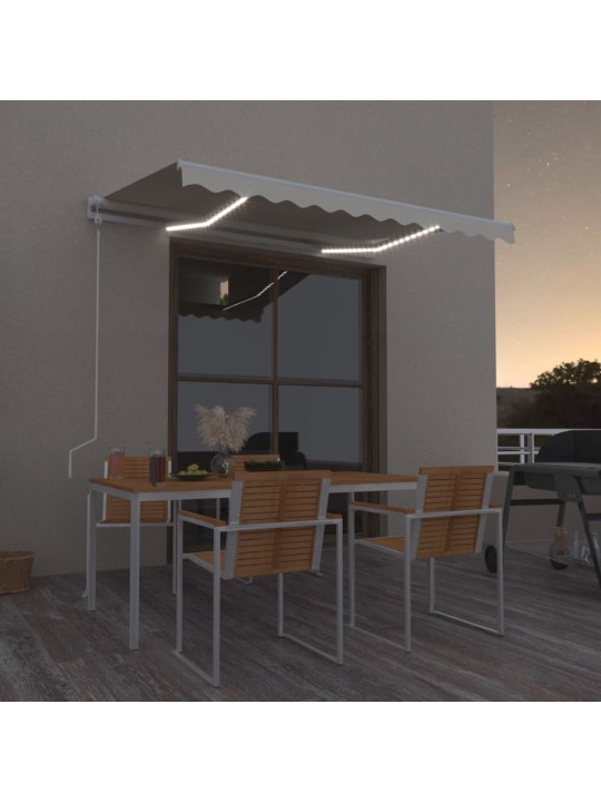 Automatinė markizė su LED/vėjo jutikliu, kreminė, 350x250cm