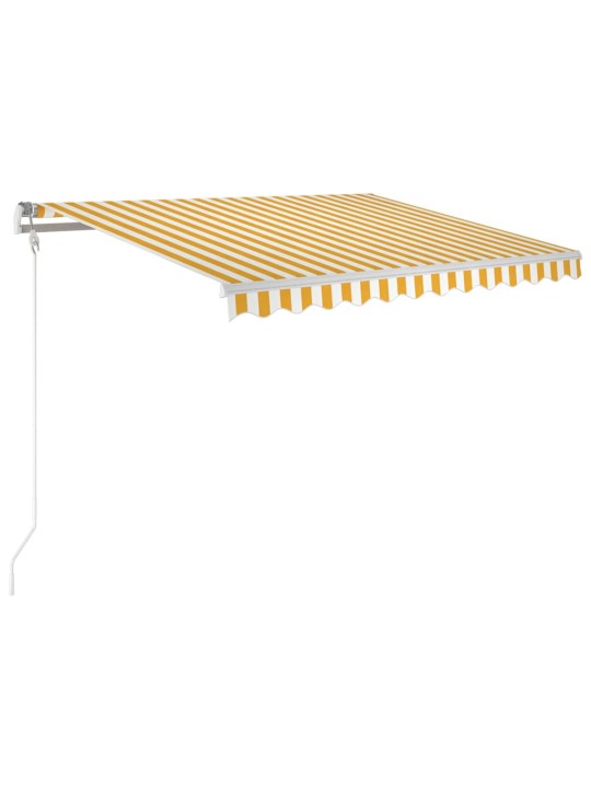 Markizė su LED/vėjo jutikliu, geltona/balta, 350x250cm