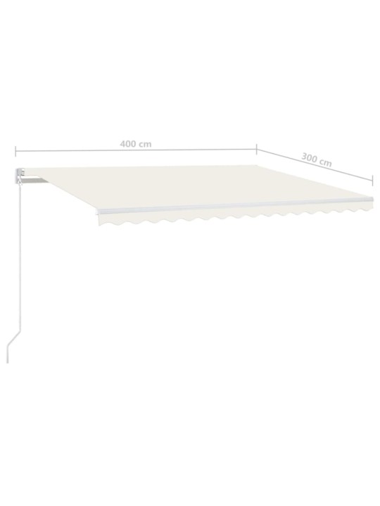 Rankiniu būdu ištraukiama markizė su LED, kreminė, 400x300cm