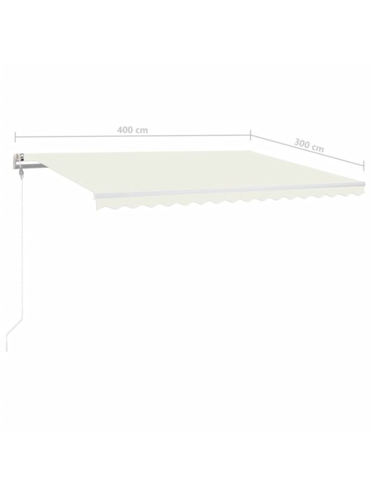 Automatinė markizė su LED/vėjo jutikliu, kreminė, 400x300cm