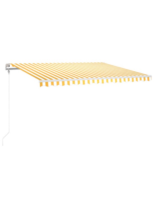 Markizė su LED/vėjo jutikliu, geltona/balta, 400x300cm