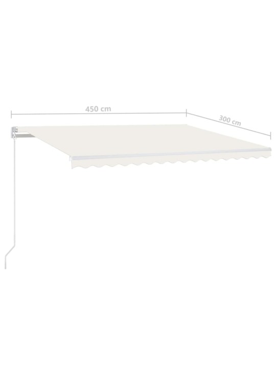 Automatinė markizė su LED/vėjo jutikliu, kreminė, 450x300cm