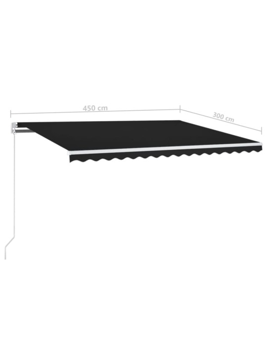 Automatinė markizė su LED/vėjo jutikliu, antracito, 450x300cm
