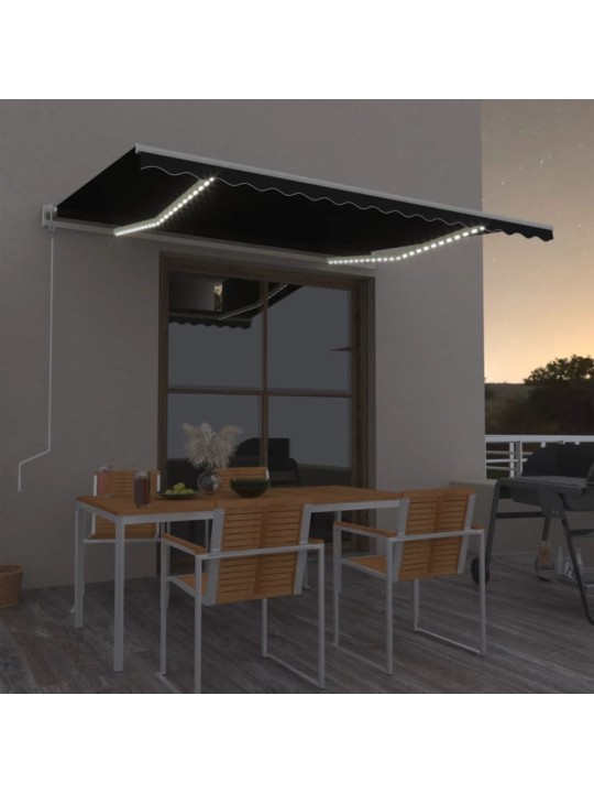 Automatinė markizė su LED/vėjo jutikliu, antracito, 450x300cm
