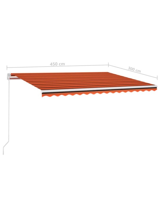 Markizė su LED/vėjo jutikliu, oranžinė/ruda, 450x300cm