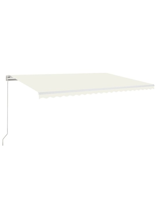 Rankiniu būdu ištraukiama markizė su LED, kreminė, 500x300cm