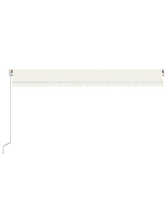 Rankiniu būdu ištraukiama markizė su LED, kreminė, 500x300cm
