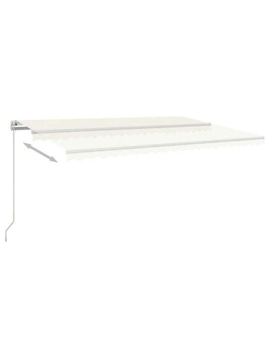 Rankiniu būdu ištraukiama markizė su LED, kreminė, 500x300cm