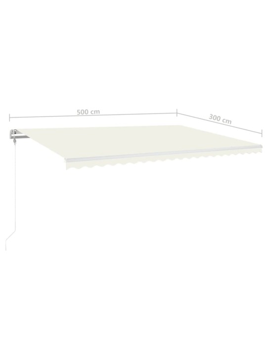 Automatinė markizė su LED/vėjo jutikliu, kreminė, 500x300cm