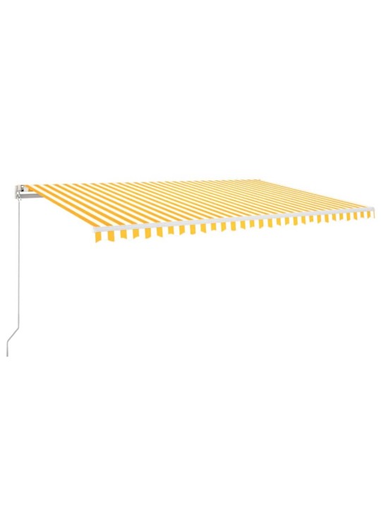 Markizė su LED/vėjo jutikliu, geltona/balta, 500x300cm
