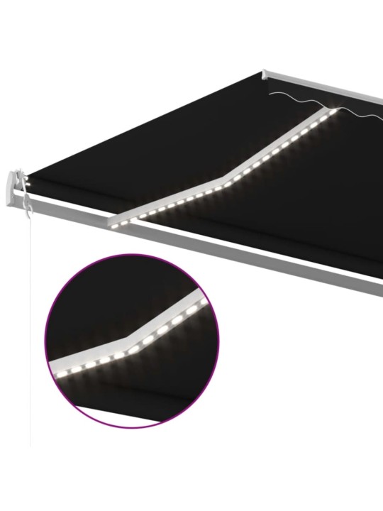 Automatinė markizė su LED/vėjo jutikliu, antracito, 500x300cm