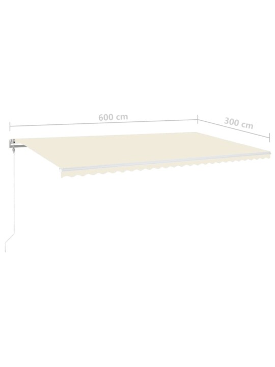 Automatinė markizė su LED/vėjo jutikliu, kreminė, 600x300cm