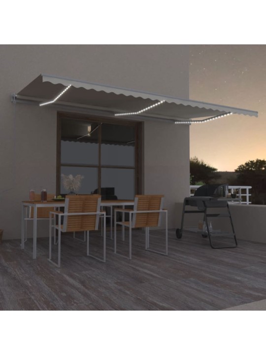 Automatinė markizė su LED/vėjo jutikliu, kreminė, 600x300cm
