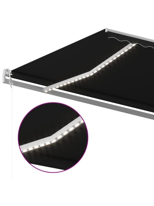 Automatinė markizė su LED/vėjo jutikliu, antracito, 600x300cm