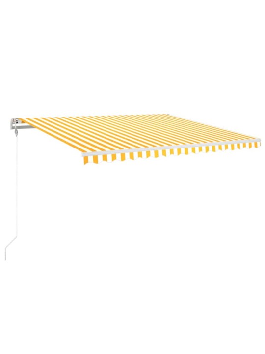 Markizė su LED/vėjo jutikliu, geltona/balta, 450x350cm