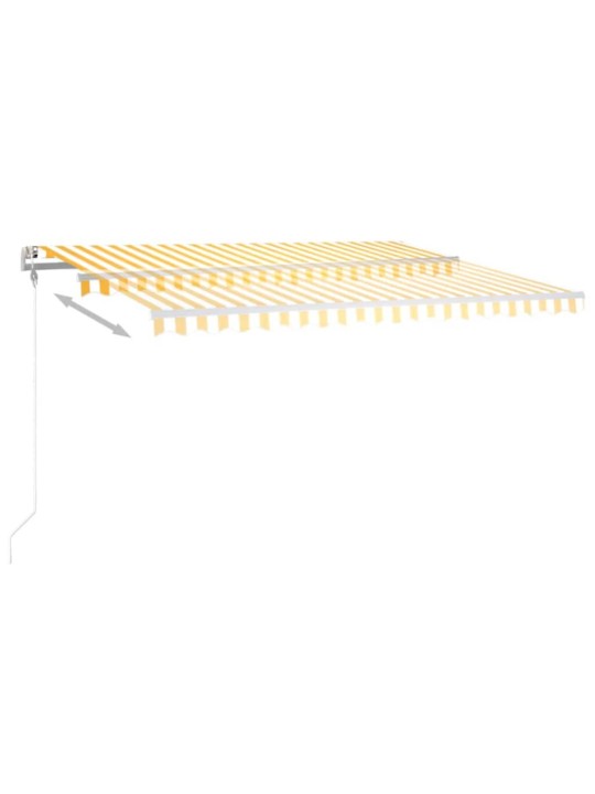 Markizė su LED/vėjo jutikliu, geltona/balta, 450x350cm