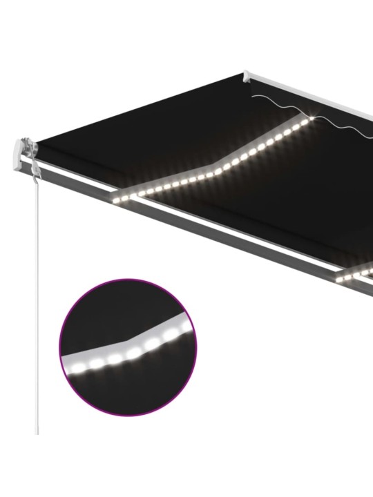 Automatinė markizė su LED/vėjo jutikliu, antracito, 450x350cm