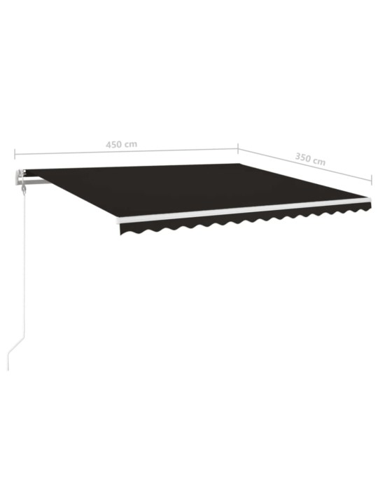 Automatinė markizė su LED/vėjo jutikliu, antracito, 450x350cm