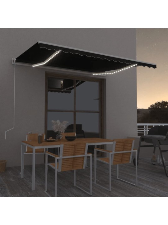 Automatinė markizė su LED/vėjo jutikliu, antracito, 450x350cm