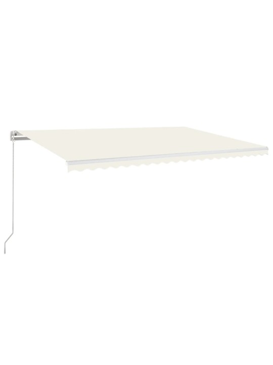 Rankiniu būdu ištraukiama markizė su LED, kreminė, 500x350cm