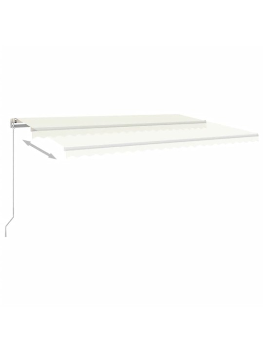Rankiniu būdu ištraukiama markizė su LED, kreminė, 500x350cm