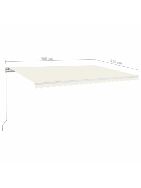 Rankiniu būdu ištraukiama markizė su LED, kreminė, 500x350cm