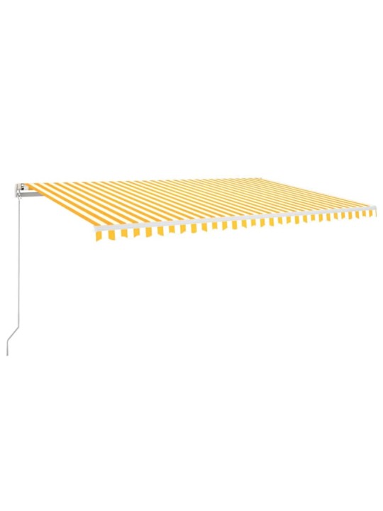 Markizė su LED/vėjo jutikliu, geltona/balta, 500x350cm