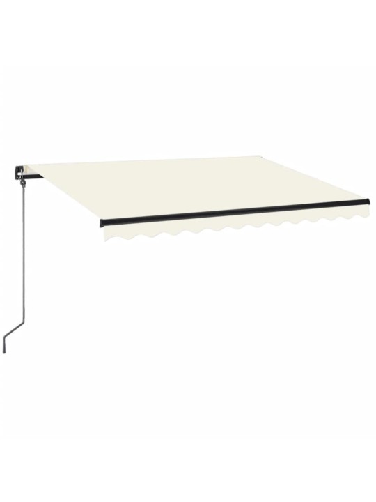 Rankiniu būdu ištraukiama markizė su LED, kreminė, 350x250cm
