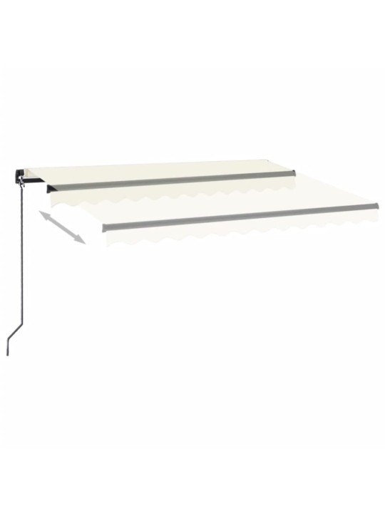 Rankiniu būdu ištraukiama markizė su LED, kreminė, 350x250cm