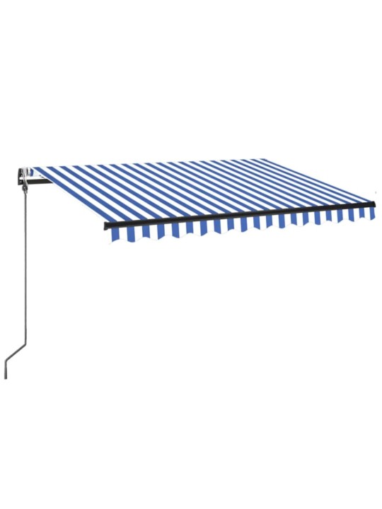 Markizė su LED/vėjo jutikliu, mėlyna/balta, 350x250cm