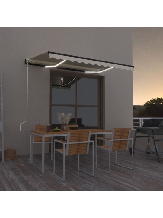 Automatinė markizė su LED/vėjo jutikliu, kreminė, 350x250cm