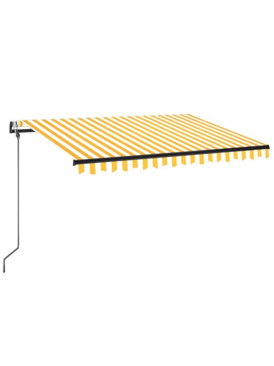 Markizė su LED/vėjo jutikliu, geltona/balta, 350x250cm