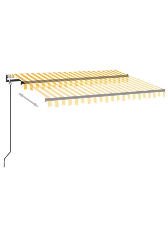 Markizė su LED/vėjo jutikliu, geltona/balta, 350x250cm