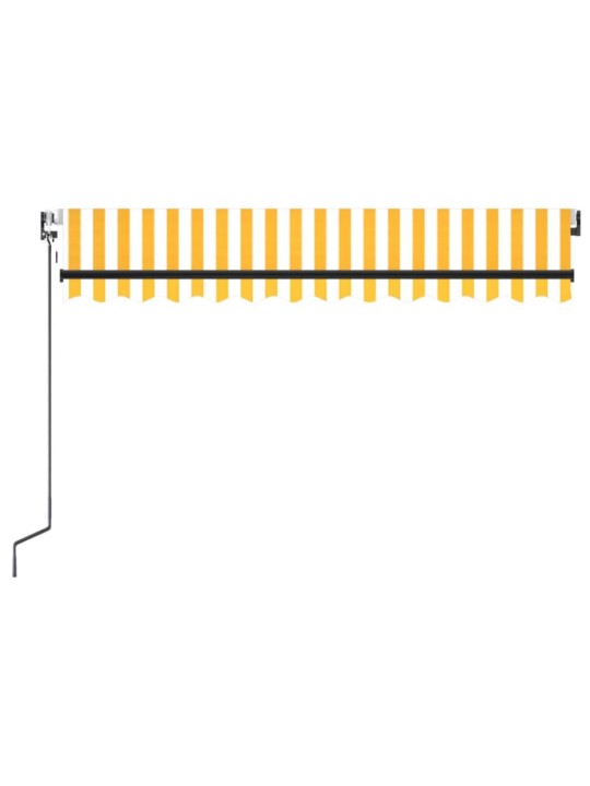 Markizė su LED/vėjo jutikliu, geltona/balta, 350x250cm