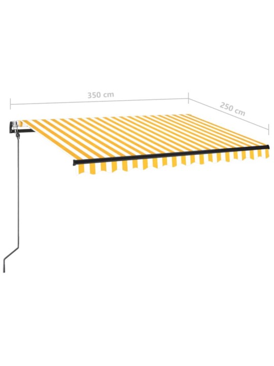 Markizė su LED/vėjo jutikliu, geltona/balta, 350x250cm