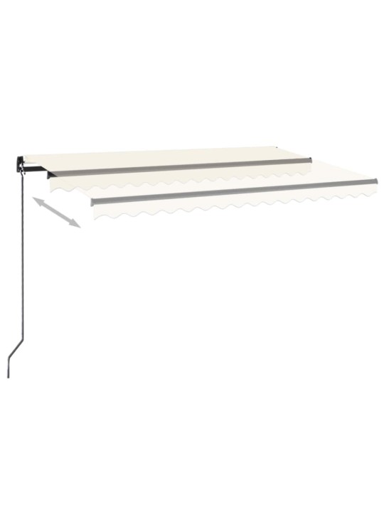Rankiniu būdu ištraukiama markizė su LED, kreminė, 450x300cm