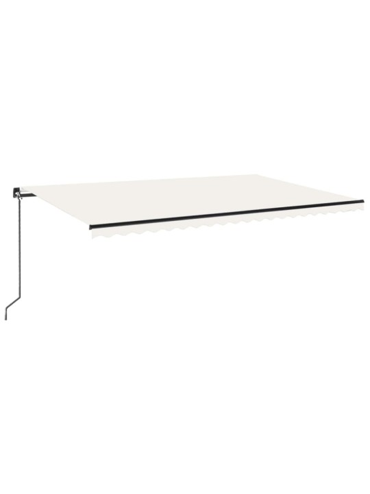 Rankiniu būdu ištraukiama markizė su LED, kreminė, 500x300cm