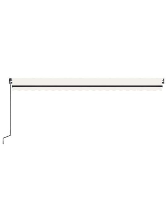 Rankiniu būdu ištraukiama markizė su LED, kreminė, 500x300cm