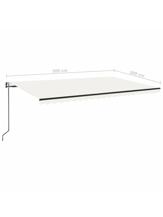 Automatinė markizė su LED/vėjo jutikliu, kreminė, 500x300cm